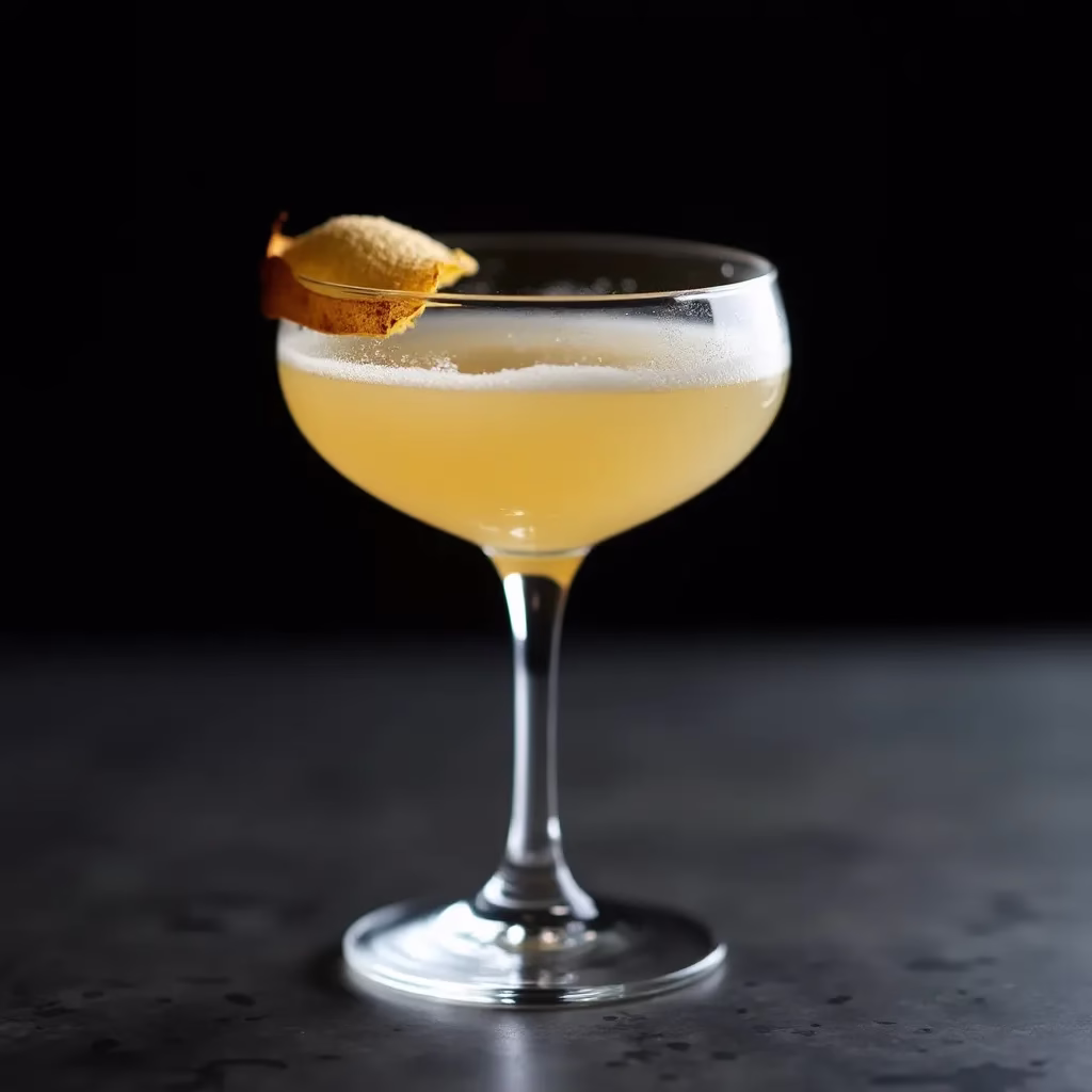 A chilled Banana Peel Daiquiri cocktail in a textured glass garnished with a dehydrated banana slice, highlighting the use of a sustainable Banana Peel syrup in zero waste drinks.